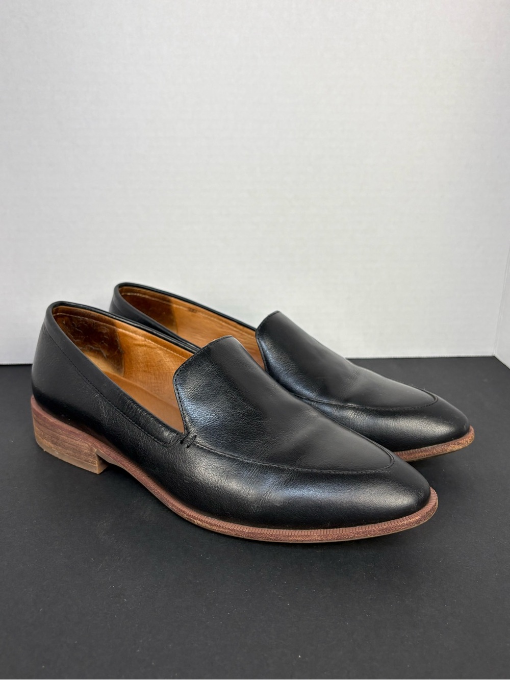 Madewell Black Leather Slip-On Loafers